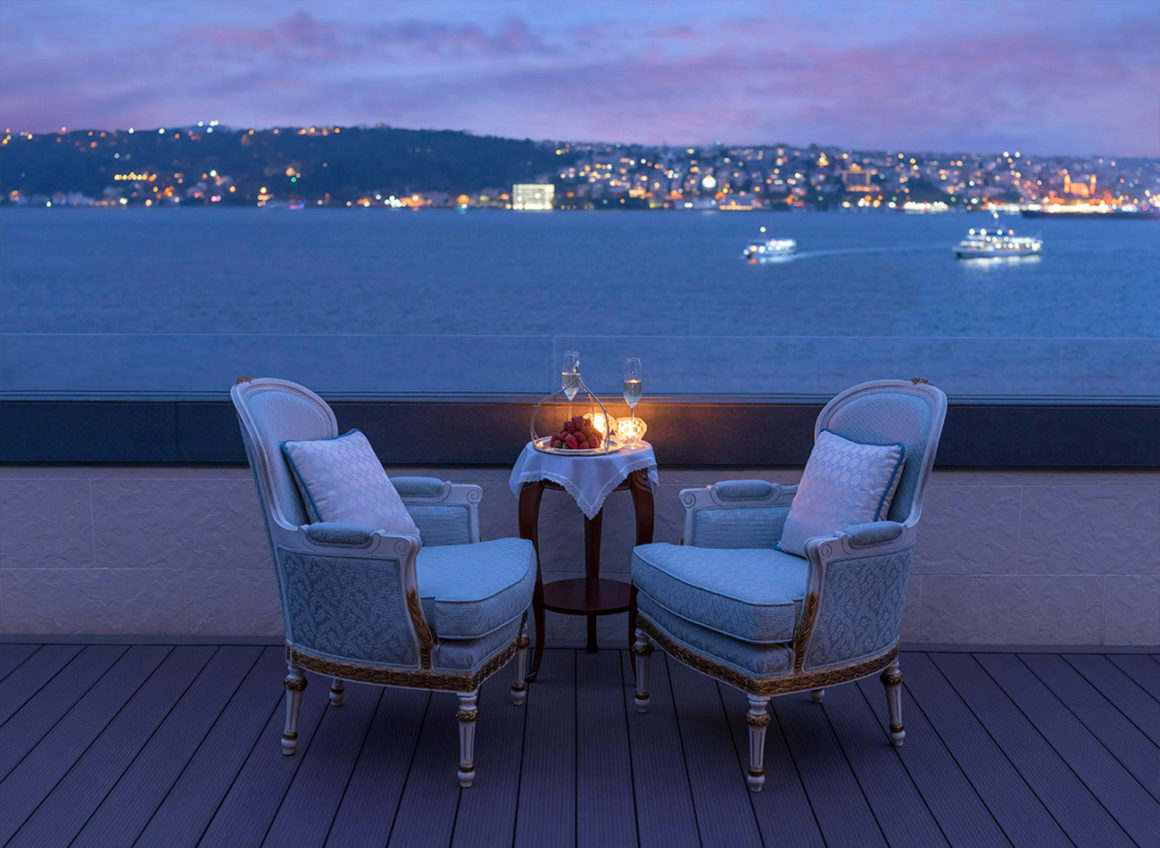Bosphorus evening view from Shangri-La Suite Shangri-La Bosphorus